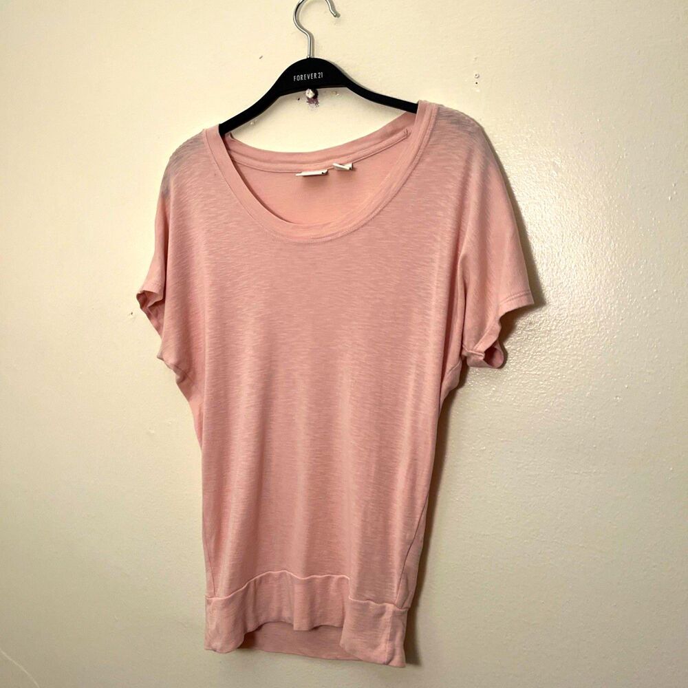 Saint Tropez West Women’s Modal Knit Bat Wing Crewneck Tee, Pink- XS